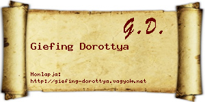 Giefing Dorottya névjegykártya